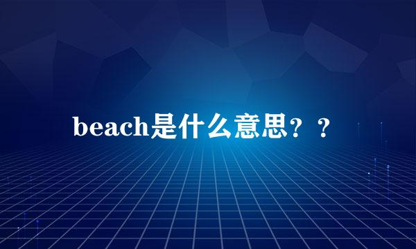 beach是什么意思？？