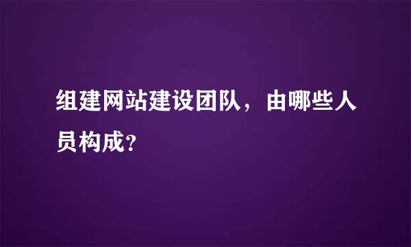 组建网站建设团队，由哪些人员构成？