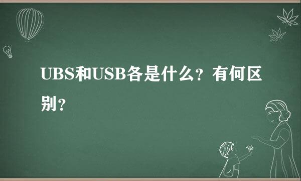 UBS和USB各是什么？有何区别？