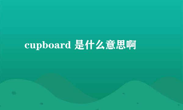 cupboard 是什么意思啊