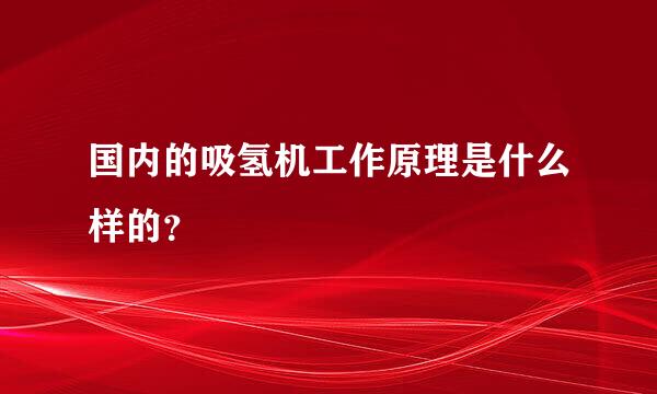 国内的吸氢机工作原理是什么样的？