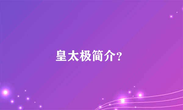 皇太极简介？