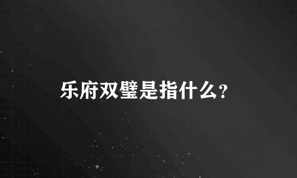 乐府双璧是指什么？