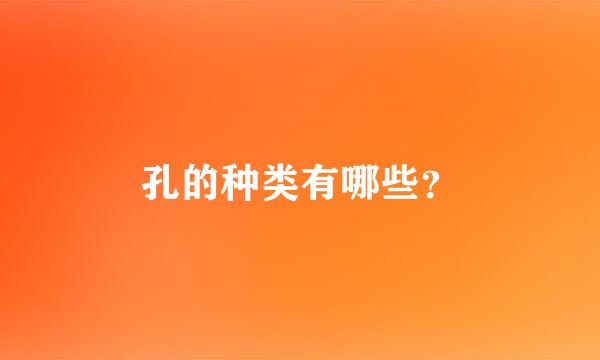 孔的种类有哪些？