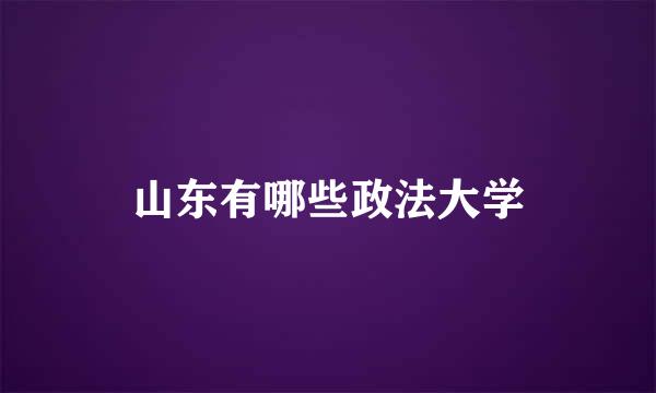 山东有哪些政法大学