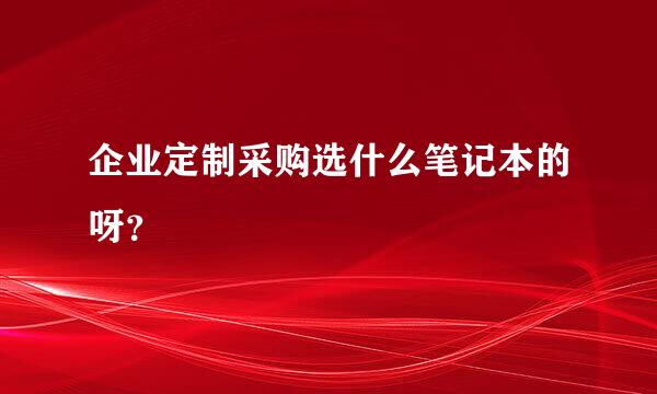 企业定制采购选什么笔记本的呀？