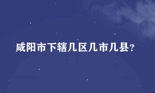 咸阳市下辖几区几市几县？