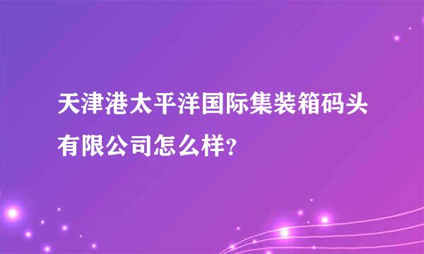 天津港太平洋国际集装箱码头有限公司怎么样？