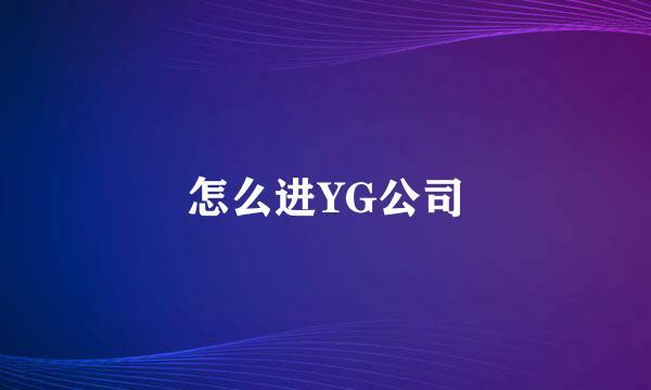 怎么进YG公司