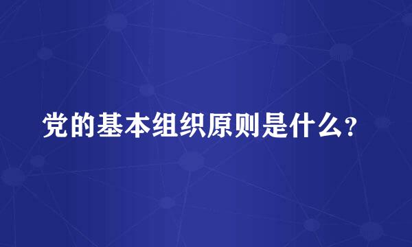 党的基本组织原则是什么？