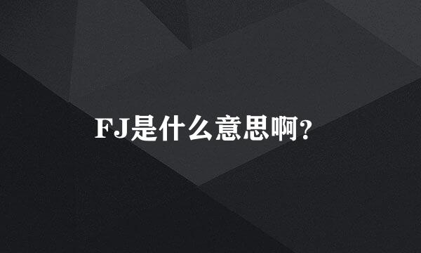 FJ是什么意思啊？