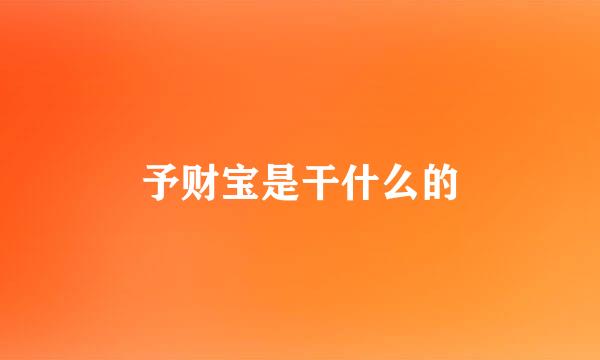 予财宝是干什么的