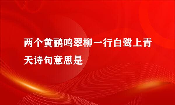 两个黄鹂鸣翠柳一行白鹭上青天诗句意思是