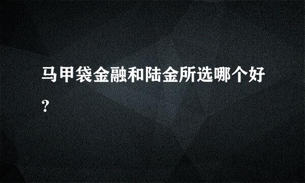 马甲袋金融和陆金所选哪个好？