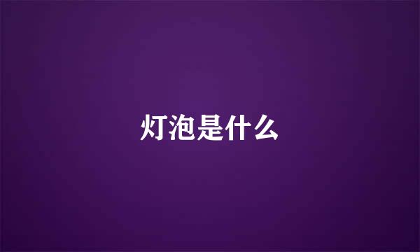 灯泡是什么