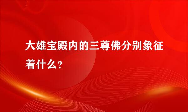 大雄宝殿内的三尊佛分别象征着什么？