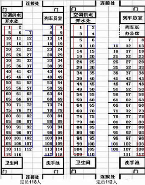 k841次列车座位是怎样排列的!