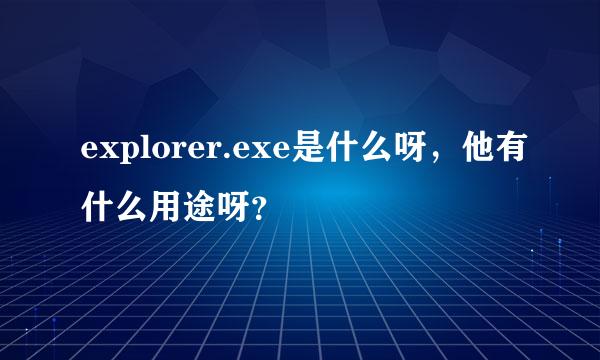 explorer.exe是什么呀，他有什么用途呀？