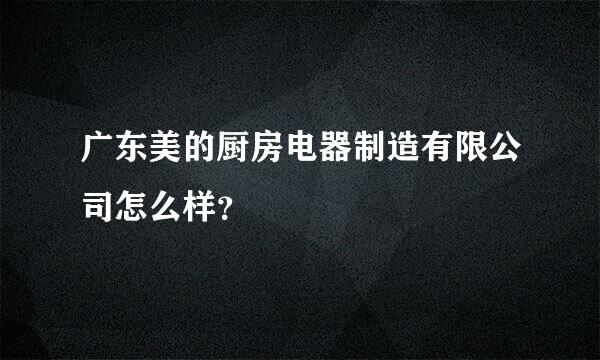 广东美的厨房电器制造有限公司怎么样？