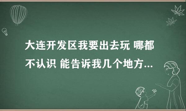 大连开发区我要出去玩 哪都不认识 能告诉我几个地方吗 酒吧也算上吧