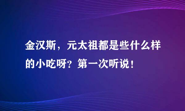 金汉斯，元太祖都是些什么样的小吃呀？第一次听说！