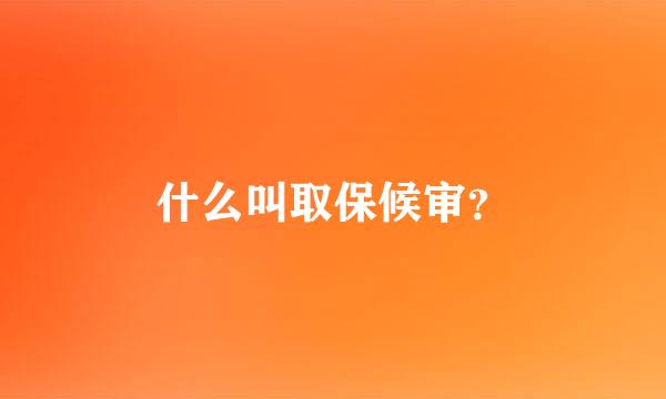 什么叫取保候审？