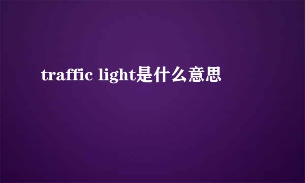 traffic light是什么意思