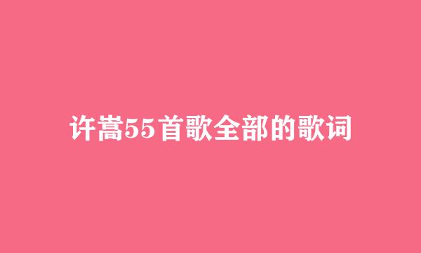 许嵩55首歌全部的歌词