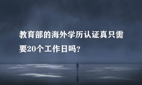 教育部的海外学历认证真只需要20个工作日吗？