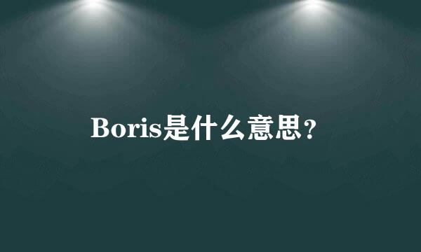 Boris是什么意思？