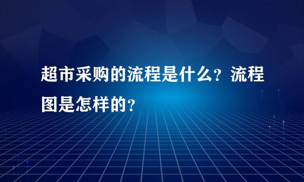 超市采购的流程是什么？流程图是怎样的？