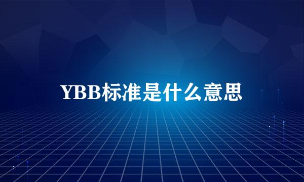 YBB标准是什么意思