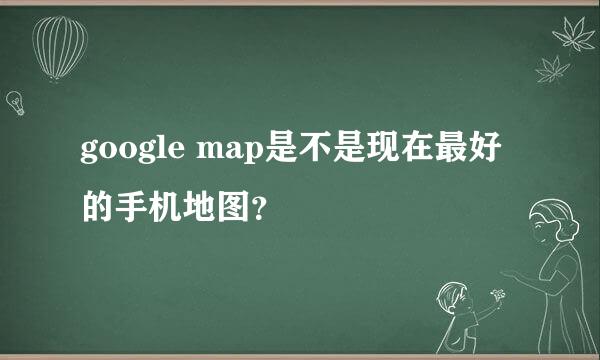 google map是不是现在最好的手机地图？