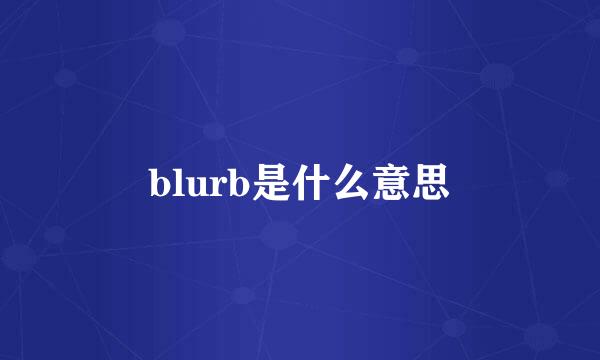 blurb是什么意思