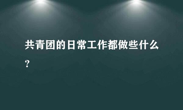 共青团的日常工作都做些什么？