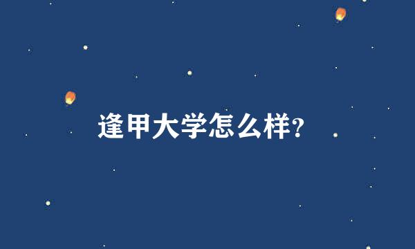 逢甲大学怎么样？