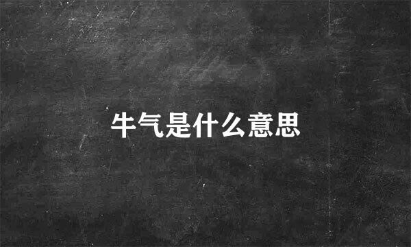 牛气是什么意思