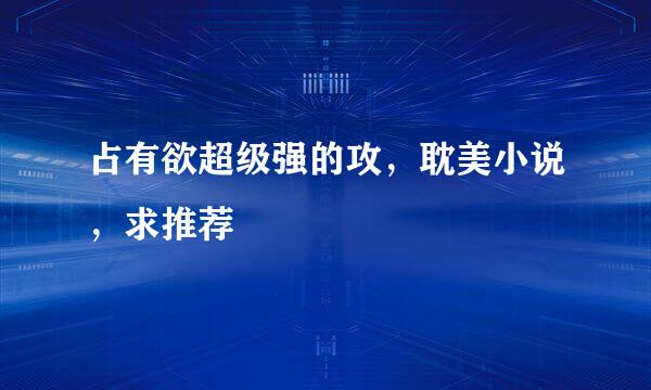 占有欲超级强的攻，耽美小说，求推荐