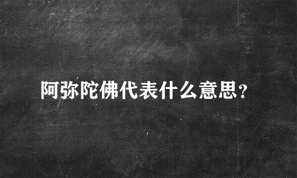 阿弥陀佛代表什么意思？