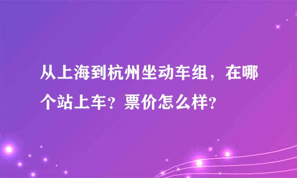 从上海到杭州坐动车组，在哪个站上车？票价怎么样？