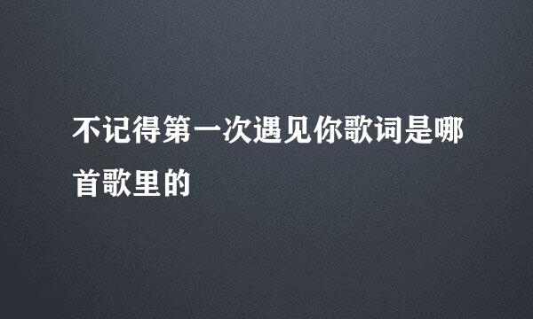 不记得第一次遇见你歌词是哪首歌里的