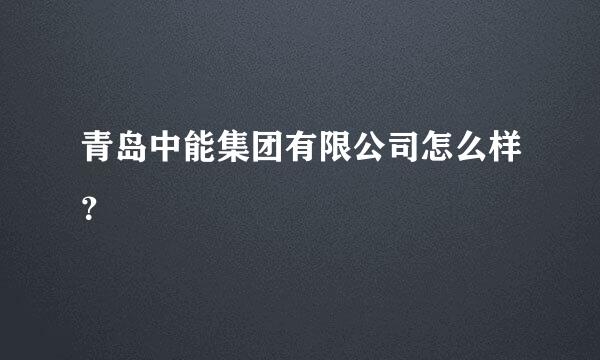 青岛中能集团有限公司怎么样？