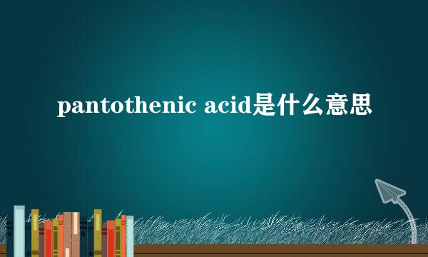 pantothenic acid是什么意思