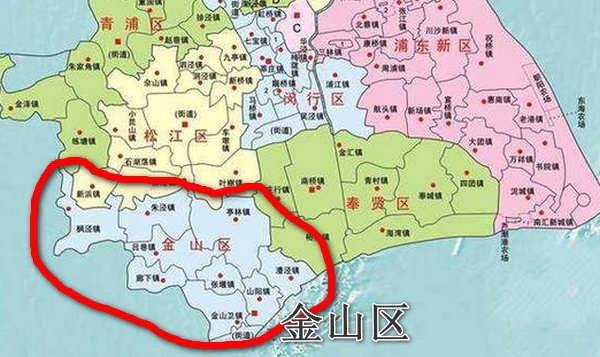 上海市金山区下辖几个乡镇