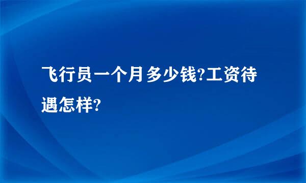 飞行员一个月多少钱?工资待遇怎样?