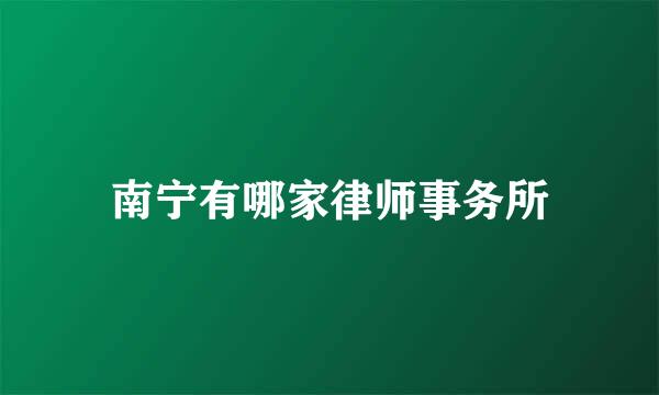 南宁有哪家律师事务所