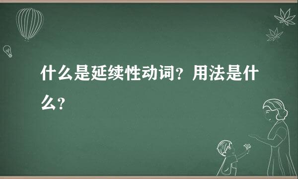 什么是延续性动词？用法是什么？