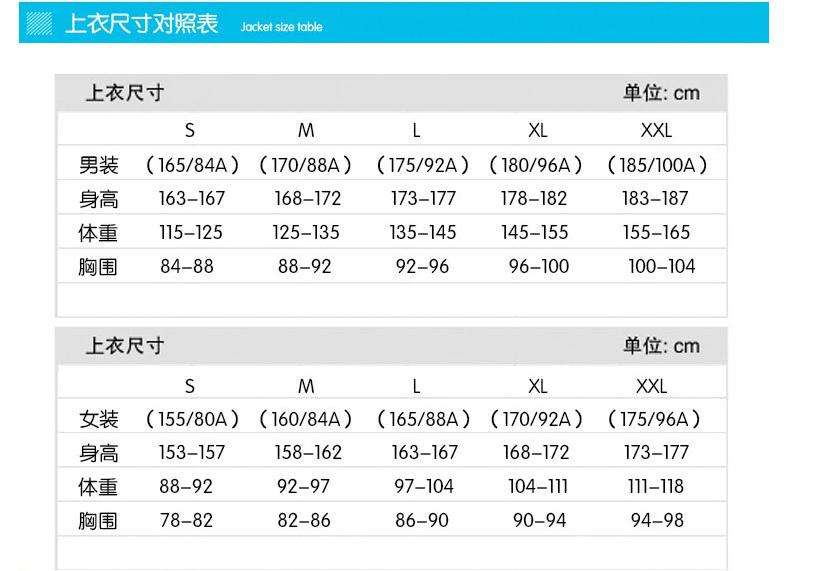 男款衣服的XS和XL是多大?