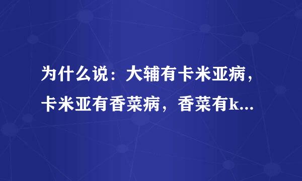 为什么说：大辅有卡米亚病，卡米亚有香菜病，香菜有kaji病，kaji有mamo病，mamo有神经病