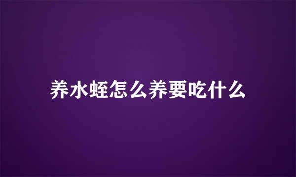 养水蛭怎么养要吃什么